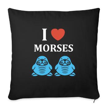 Animal humour Morse - Housse de coussin décorative 45 x 45 cm - noir - Devant