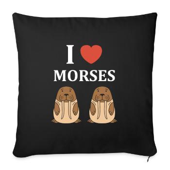 Animal humour Morse - Housse de coussin décorative 45 x 45 cm - noir - Devant