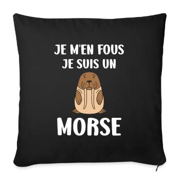Animal humour Morse - Housse de coussin décorative 45 x 45 cm - noir - Devant