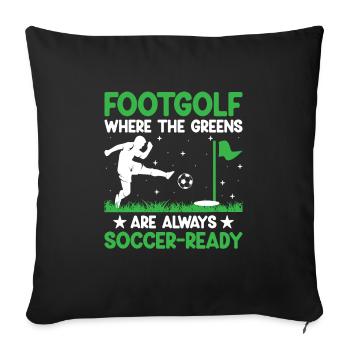 Footgolf Player Foot Golf Playing Footgolfers Foot - Sofa pillowcase 17,3'' x 17,3'' (45 x 45 cm) - black - Front