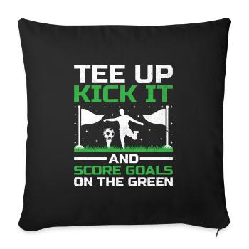 Footgolf Player Foot Golf Playing Footgolfers Foot - Sofa pillowcase 17,3'' x 17,3'' (45 x 45 cm) - black - Front