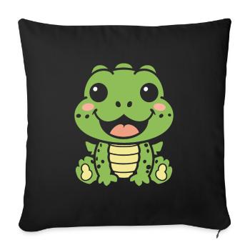 Crocodile - Housse de coussin décorative 45 x 45 cm - noir - Devant