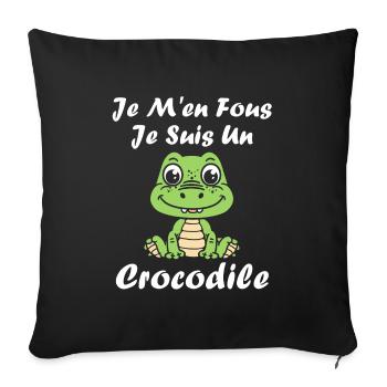 Humour Crocodile - Housse de coussin décorative 45 x 45 cm - noir - Devant