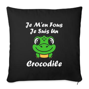 Humour Crocodile - Housse de coussin décorative 45 x 45 cm - noir - Devant