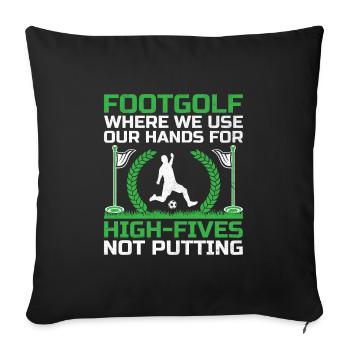 Footgolf Player Foot Golf Playing Footgolfers Foot - Sofa pillowcase 17,3'' x 17,3'' (45 x 45 cm) - black - Front