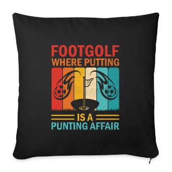 Footgolf Player Foot Golf Playing Footgolfers Foot - Sofa pillowcase 17,3'' x 17,3'' (45 x 45 cm) - black - Front