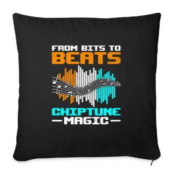 Chiptune Music Lover Groove to the Bleeps and Bloo - Sofa pillowcase 17,3'' x 17,3'' (45 x 45 cm) - black - Front