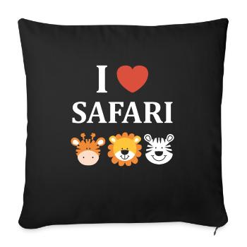 i love safari - Housse de coussin décorative 45 x 45 cm - noir - Devant