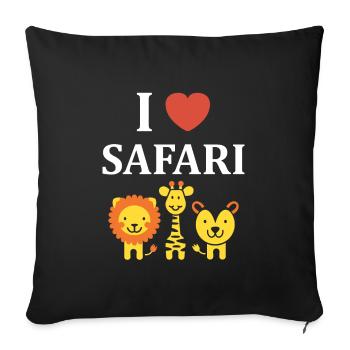 i love safari - Housse de coussin décorative 45 x 45 cm - noir - Devant