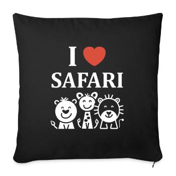 i love safari - Housse de coussin décorative 45 x 45 cm - noir - Devant