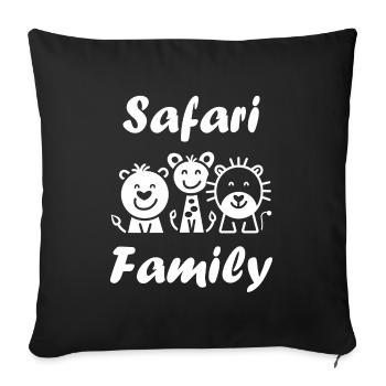 Safari family - Housse de coussin décorative 45 x 45 cm - noir - Devant