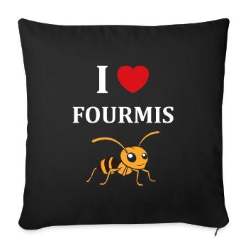 Humour fourmis - Housse de coussin décorative 45 x 45 cm - noir - Devant