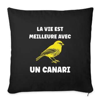 Humour Canari - Housse de coussin décorative 45 x 45 cm - noir - Devant