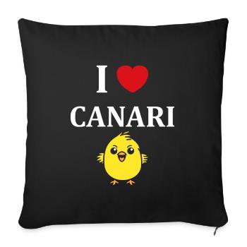 Humour Canari - Housse de coussin décorative 45 x 45 cm - noir - Devant