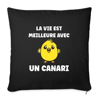 Humour Canari - Housse de coussin décorative 45 x 45 cm - noir - Devant