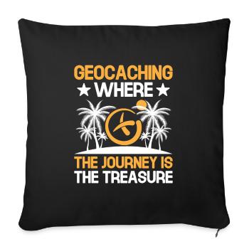 Géocaching Géocache Géocacher Funny Geocacher Sayi - Housse de coussin décorative 45 x 45 cm - noir - Devant