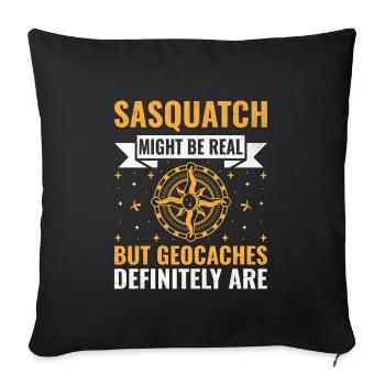 Géocaching Géocache Géocacher Funny Geocacher Sayi - Housse de coussin décorative 45 x 45 cm - noir - Devant