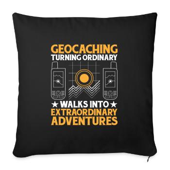 Géocaching Géocache Géocacher Funny Geocacher Sayi - Housse de coussin décorative 45 x 45 cm - noir - Devant