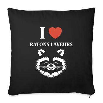 Humour Raton laveur - Housse de coussin décorative 45 x 45 cm - noir - Devant