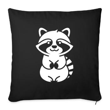 Raton laveur - Housse de coussin décorative 45 x 45 cm - noir - Devant
