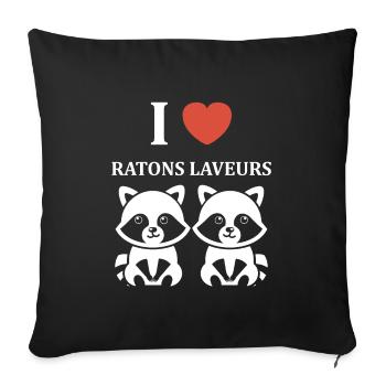Humour Raton laveur - Housse de coussin décorative 45 x 45 cm - noir - Devant