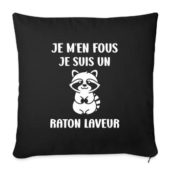 Humour Raton laveur - Housse de coussin décorative 45 x 45 cm - noir - Devant