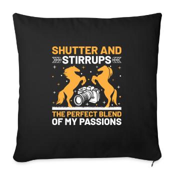 Horse Photography Horseback Riding Horses Hobby Ph - Sofa pillowcase 17,3'' x 17,3'' (45 x 45 cm) - black - Front