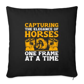 Pferdefotografie Reiten Pferde Hobby Ph - Sofakissenbezug 45 x 45 cm - Schwarz - Vorne