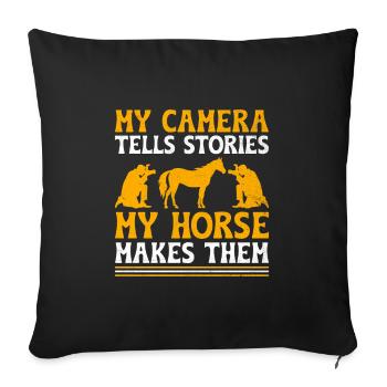 Horse Photography Horseback Riding Horses Hobby Ph - Sofa pillowcase 17,3'' x 17,3'' (45 x 45 cm) - black - Front