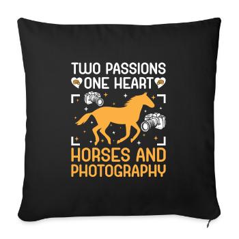 Horse Photography Horseback Riding Horses Hobby Ph - Sofa pillowcase 17,3'' x 17,3'' (45 x 45 cm) - black - Front