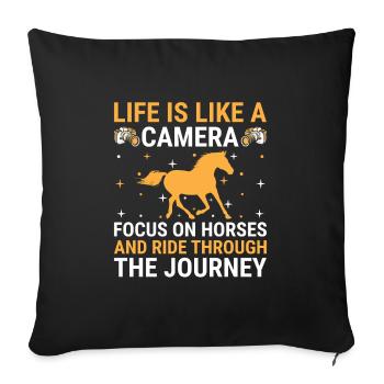 Pferdefotografie Reiten Pferde Hobby Ph - Sofakissenbezug 45 x 45 cm - Schwarz - Vorne