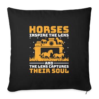 Horse Photography Horseback Riding Horses Hobby Ph - Sofa pillowcase 17,3'' x 17,3'' (45 x 45 cm) - black - Front