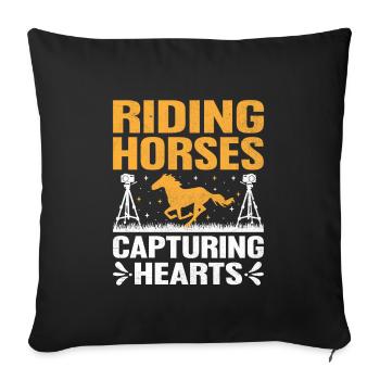 Pferdefotografie Reiten Pferde Hobby Ph - Sofakissenbezug 45 x 45 cm - Schwarz - Vorne