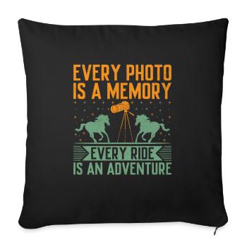 Horse Photography Horseback Riding Horses Hobby Ph - Sofa pillowcase 17,3'' x 17,3'' (45 x 45 cm) - black - Front