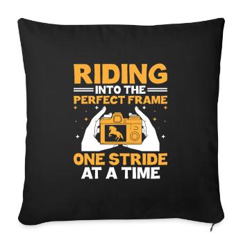 Photographie de cheval Équitation Chevaux Hobby Ph - Housse de coussin décorative 45 x 45 cm - noir - Devant