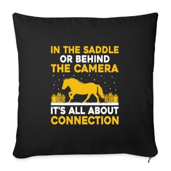 Horse Photography Horseback Riding Horses Hobby Ph - Sofa pillowcase 17,3'' x 17,3'' (45 x 45 cm) - black - Front