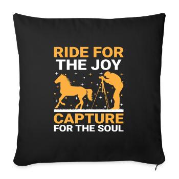 Horse Photography Horseback Riding Horses Hobby Ph - Sofa pillowcase 17,3'' x 17,3'' (45 x 45 cm) - black - Front