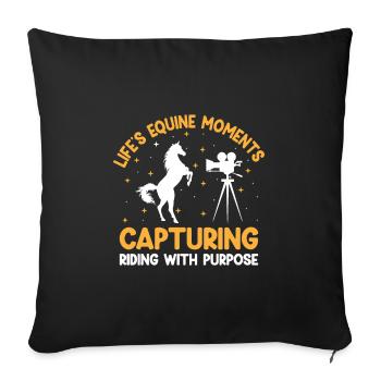 Pferdefotografie Reiten Pferde Hobby Ph - Sofakissenbezug 45 x 45 cm - Schwarz - Vorne
