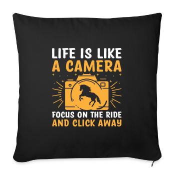 Horse Photography Horseback Riding Horses Hobby Ph - Sofa pillowcase 17,3'' x 17,3'' (45 x 45 cm) - black - Front