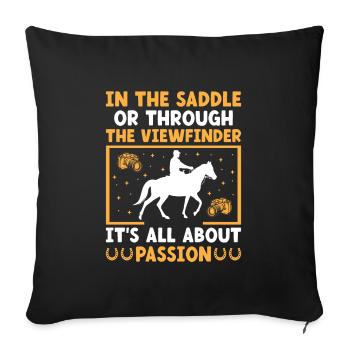 Horse Photography Horseback Riding Horses Hobby Ph - Sofa pillowcase 17,3'' x 17,3'' (45 x 45 cm) - black - Front