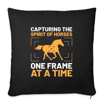 Pferdefotografie Reiten Pferde Hobby Ph - Sofakissenbezug 45 x 45 cm - Schwarz - Vorne