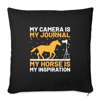 Pferdefotografie Reiten Pferde Hobby Ph - Sofakissenbezug 45 x 45 cm - Schwarz - Vorne