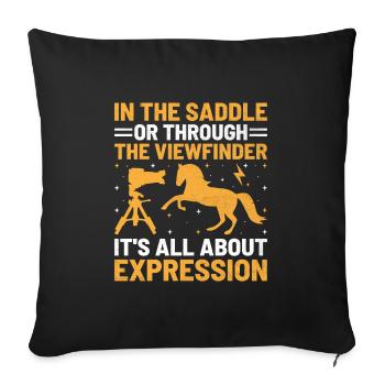 Pferdefotografie Reiten Pferde Hobby Ph - Sofakissenbezug 45 x 45 cm - Schwarz - Vorne