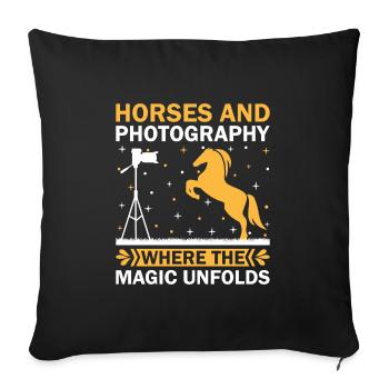Pferdefotografie Reiten Pferde Hobby Ph - Sofakissenbezug 45 x 45 cm - Schwarz - Vorne