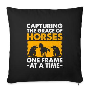 Horse Photography Horseback Riding Horses Hobby Ph - Sofa pillowcase 17,3'' x 17,3'' (45 x 45 cm) - black - Front