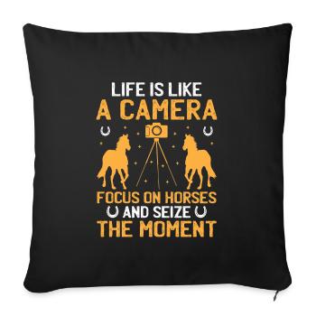 Horse Photography Horseback Riding Horses Hobby Ph - Sofa pillowcase 17,3'' x 17,3'' (45 x 45 cm) - black - Front
