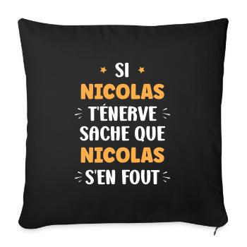 Nicolas - Housse de coussin décorative 45 x 45 cm - noir - Devant
