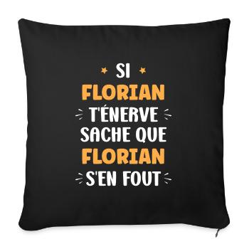 Florian - Housse de coussin décorative 45 x 45 cm - noir - Devant