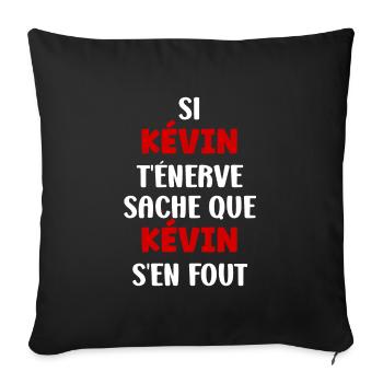 kévin - Housse de coussin décorative 45 x 45 cm - noir - Devant