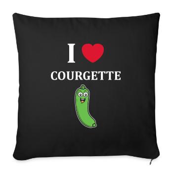courgette - Housse de coussin décorative 45 x 45 cm - noir - Devant